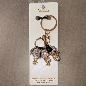 Natasha Couture Gold and Silver Elephant Bag Charm